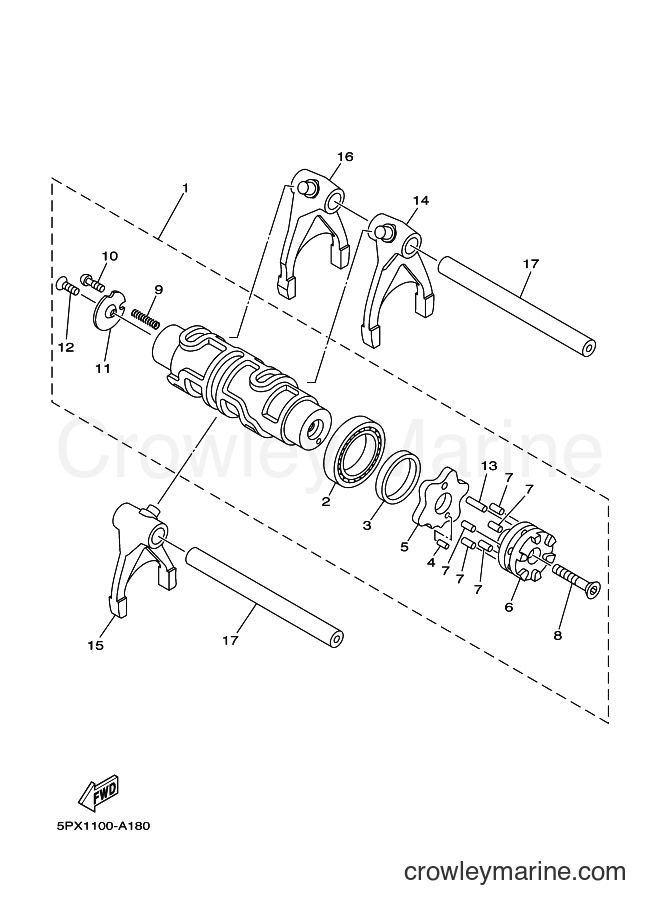 Yamaha Motors XV1700PC (2D84) [010] - SHIFT CAM & FORK