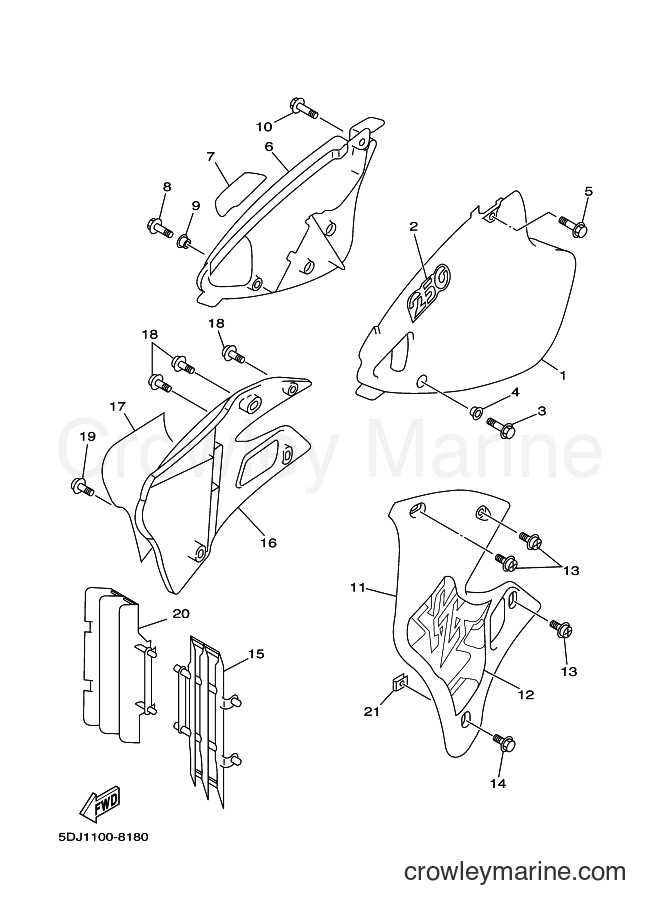 Yamaha Motors YZ250 (5DJ2) [040] - SIDE COVER