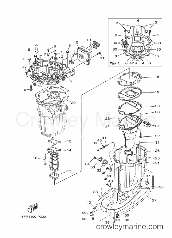 Yamaha Motors VF250A (6FR3) [020] - UPPER CASING