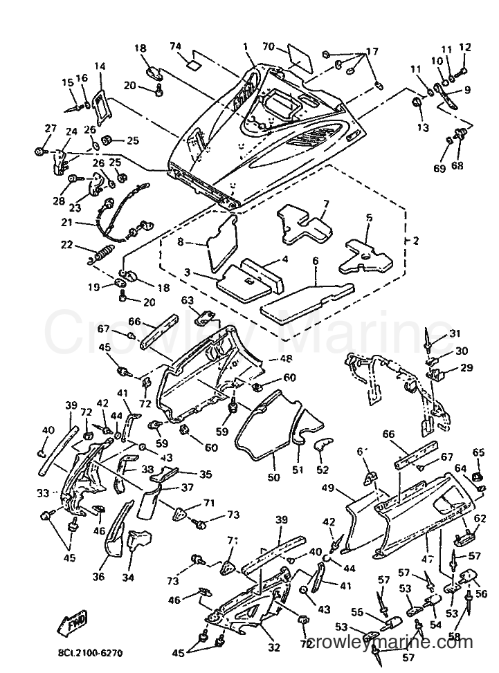 1996 Snowmobile VX500DX - VX500DX (8CL2) [020] - SHROUD