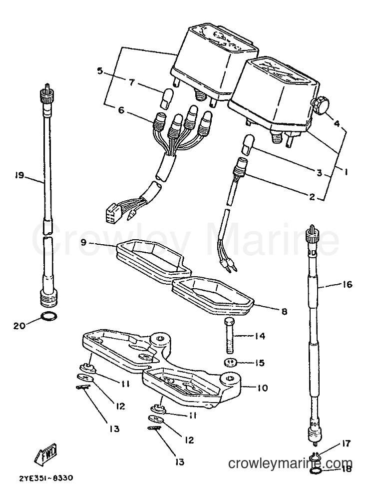 1988 Dirt Bike XT125 - XT125 (2YE1) [99A] - COMPTEUR
