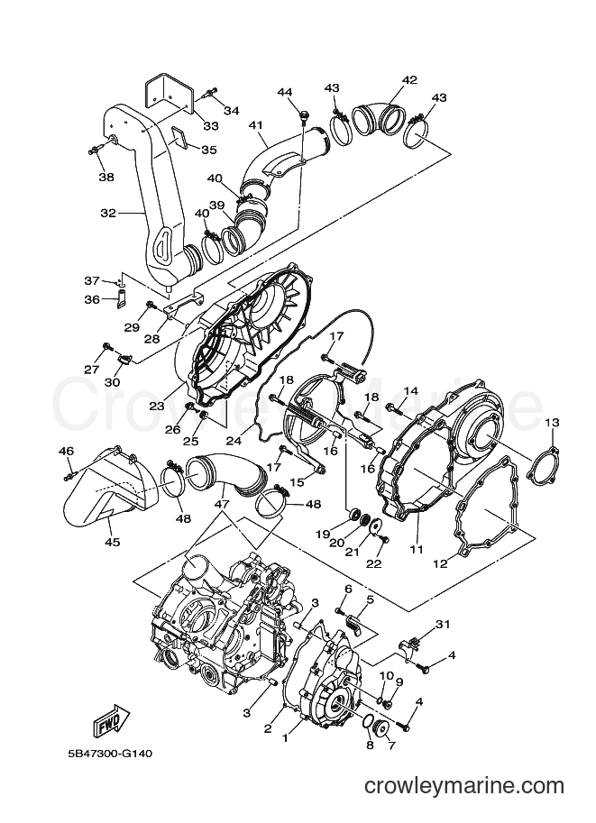 2008 ATV YXR700F - YXR700F (5B4D) [010] - CRANKCASE COVER 1