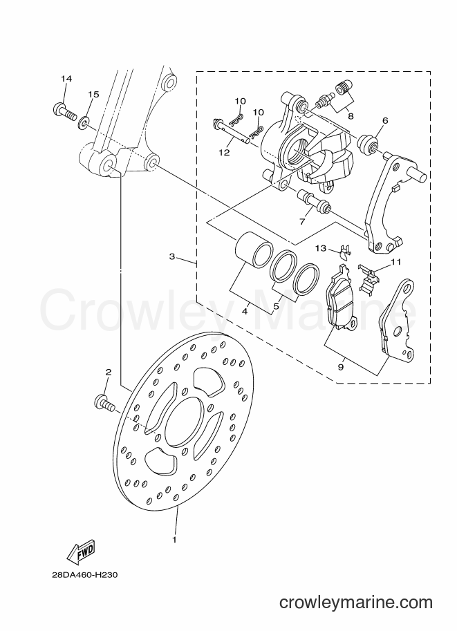 2009 Scooter AL115C - AL115C (28DA) [010] - FRONT BRAKE CALIPER