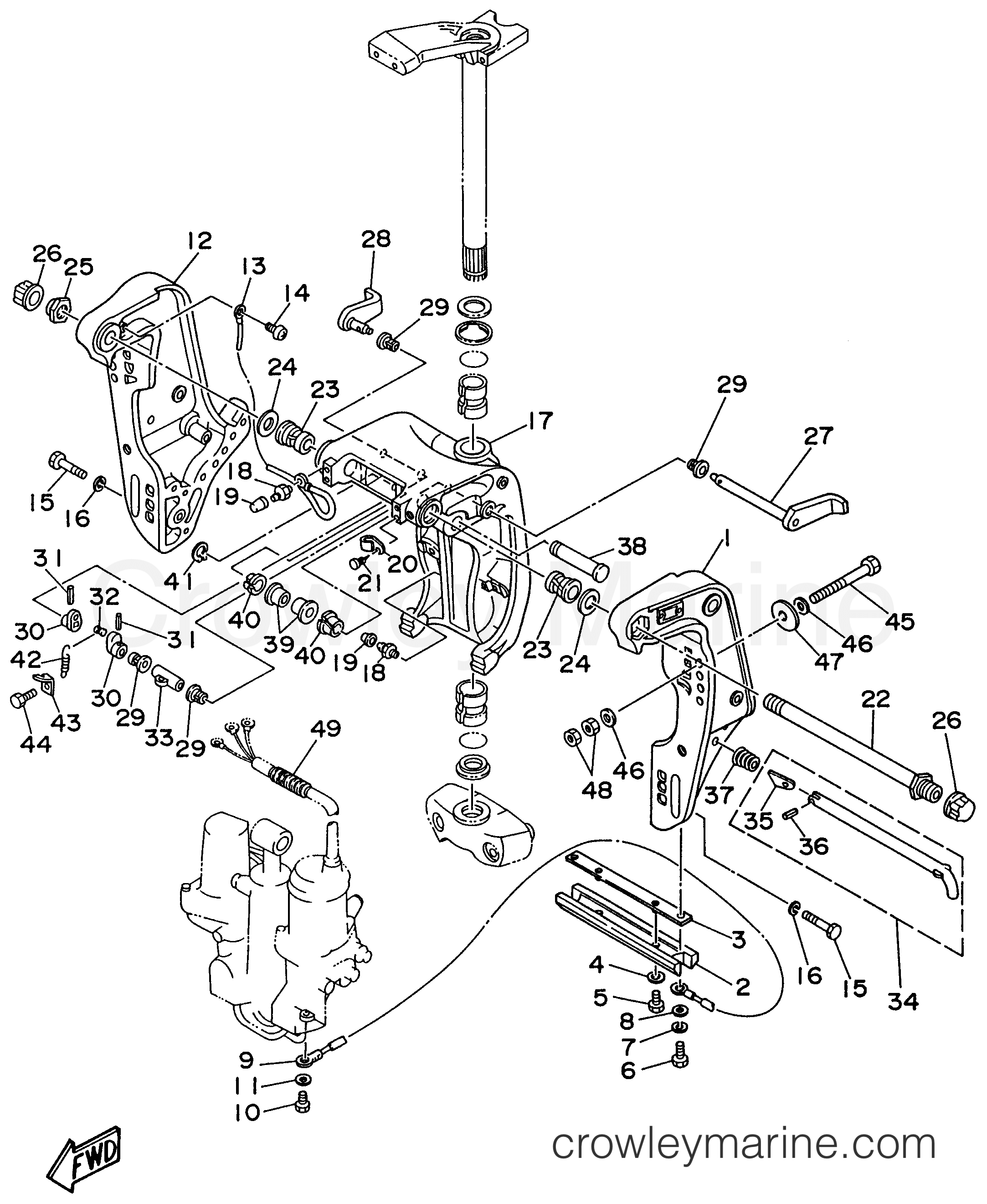 Yamaha Motors P75TLHU - BRACKET 1