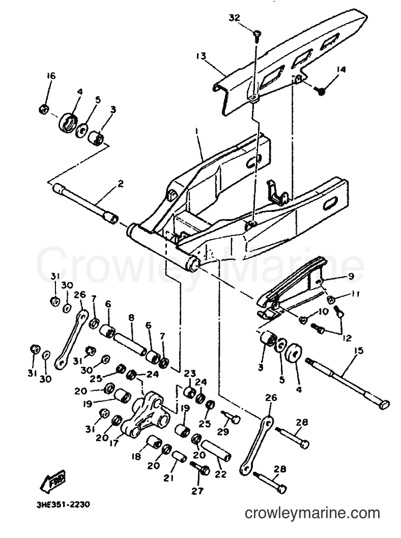 Yamaha Motors FZR600 (3HHD) [010] - REAR ARM