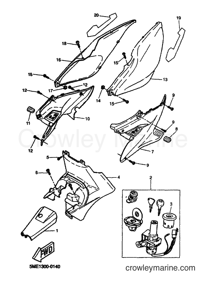 2000 Scooter YQ100 - YQ100 (5ME1) [060] - SIDE COVER