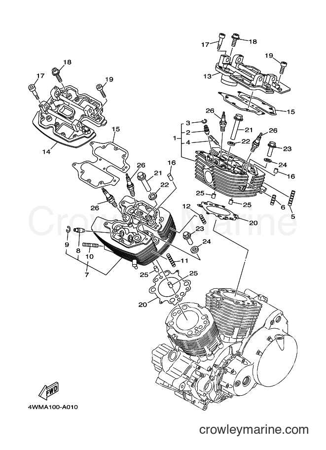 2002 Cruiser XV1600AT - XV1600AT (5GAF) [020] - CYLINDER HEAD