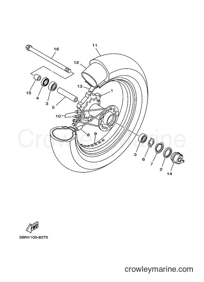 Yamaha Motors XVS650A (5SCR) [010] - FRONT WHEEL