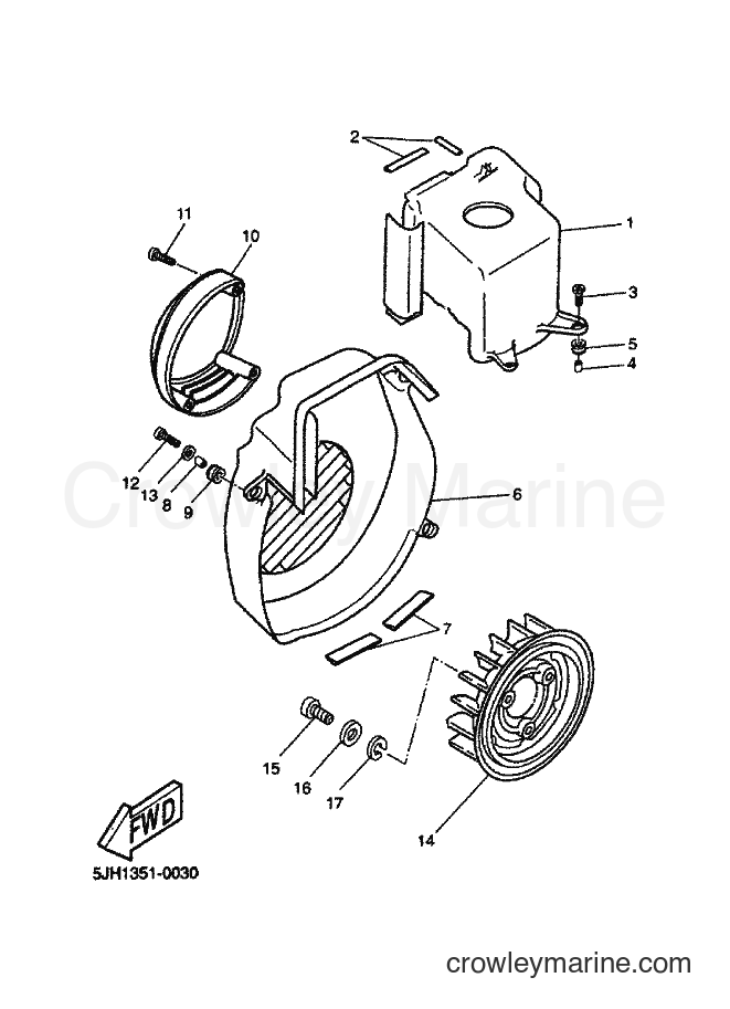 2000 Scooter EW50 - EW50 (5LH1) [010] - AIR SHROUD & FAN
