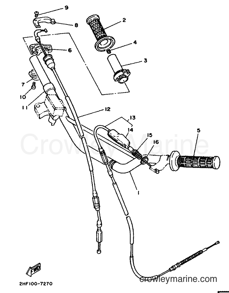 1990 Dirt Bike YZ80 - YZ80 (3ML2) [999] - STEERING HANDLE & CABLE