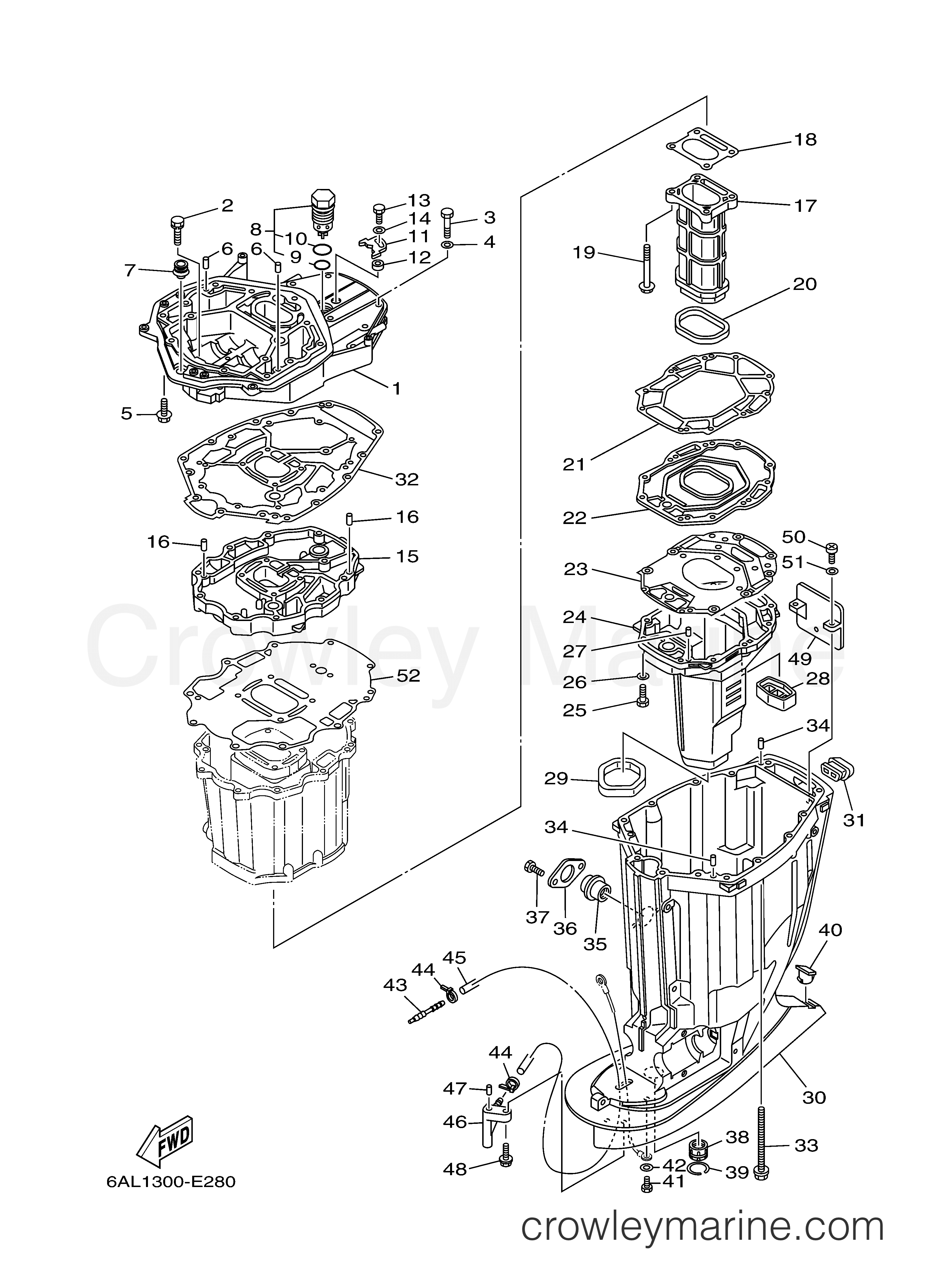 Yamaha Motors LF225TXR - UPPER CASING
