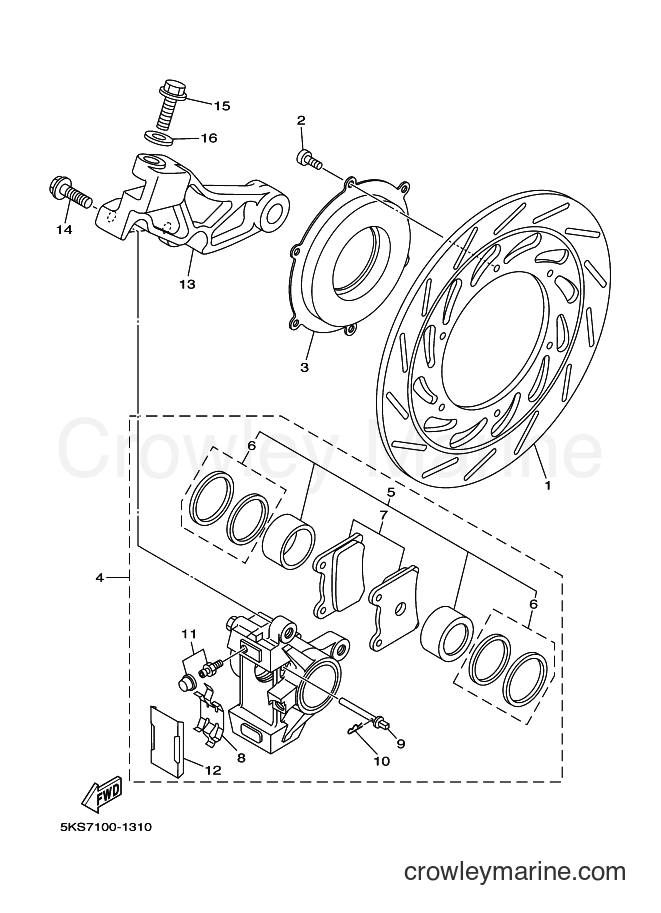 2005 Cruiser XVS1100A - XVS1100A (5YSF) [030] - REAR BRAKE CALIPER