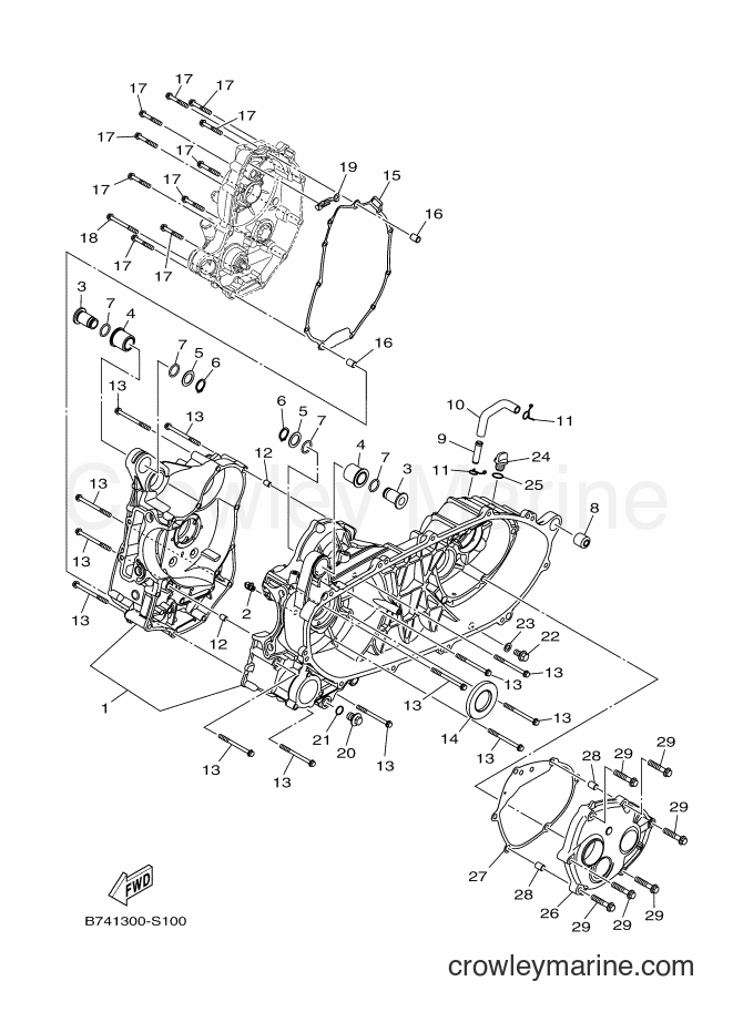 2017 Scooter CZD300-A - CZD300-A (B741) [010] - CRANKCASE