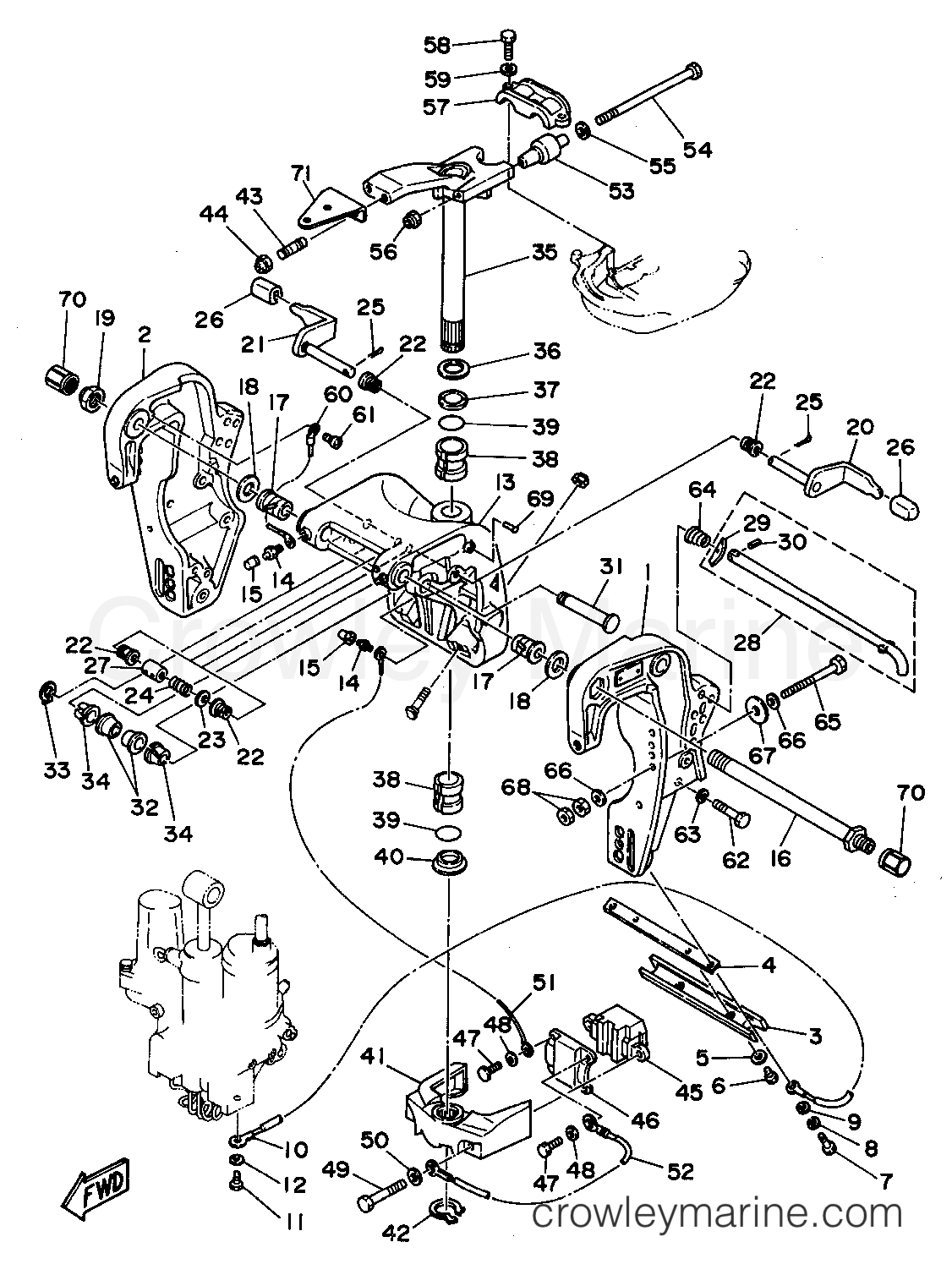 Yamaha Motors 40MLHS - BRACKET 4 (40TR)