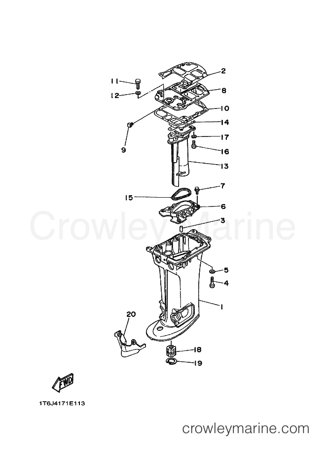 Yamaha Motors 40J (6J4) [010] - UPPER CASING