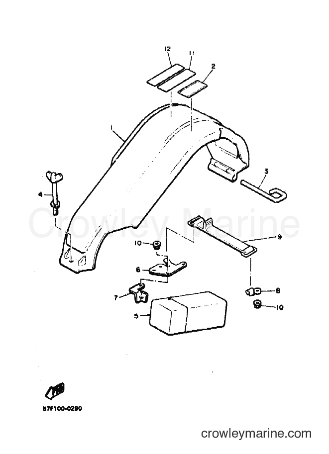 1990 Snowmobile PZ480P - PZ480P (87F1) [010] - GUARD & LUGGAGE BOX
