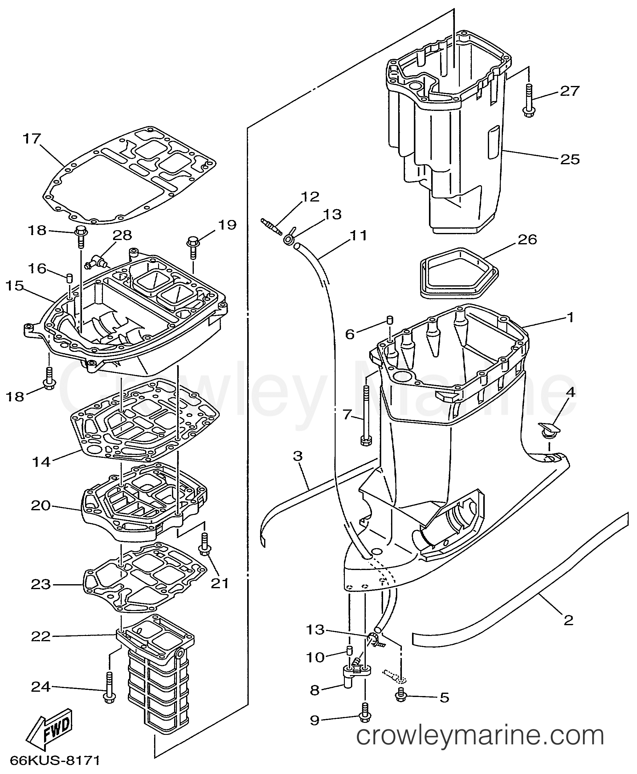 Yamaha Motors V200TLRX - UPPER CASING