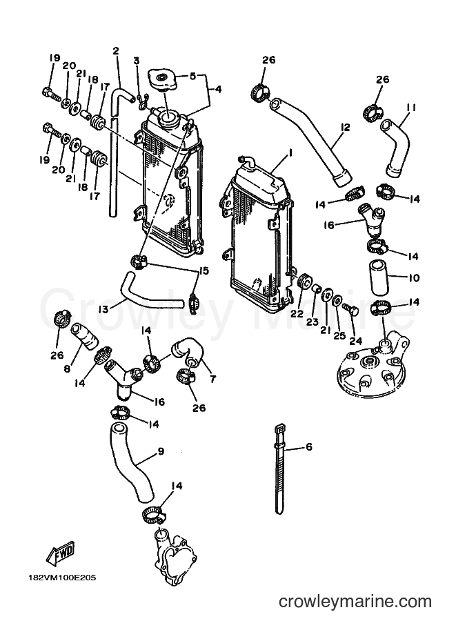 Yamaha Motors YZ250 (2VM0) [030] - RADIATOR & HOSE