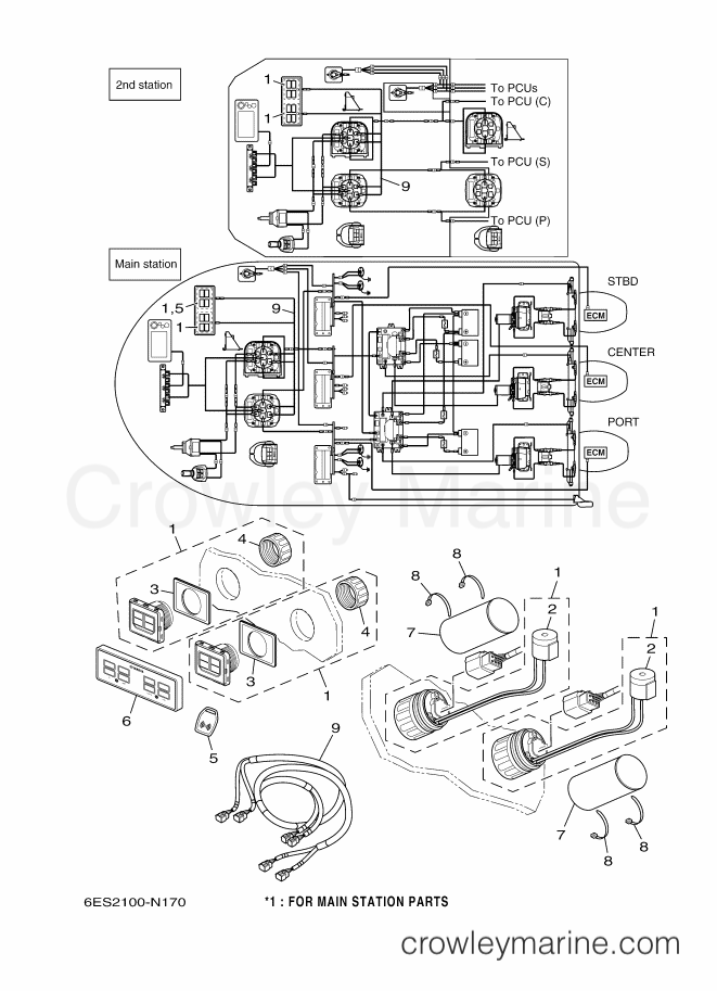 Yamaha Motors HELM MASTER (6ES2) [070] - EKS ASSY (TRIPLE)