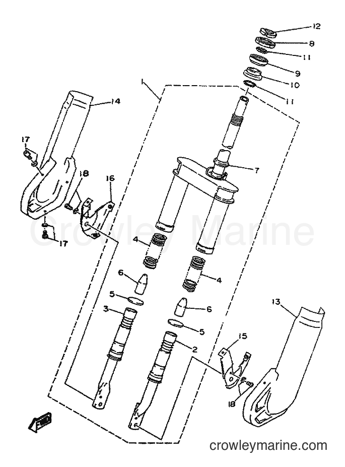 1996 Scooter YA50S - YA50S (4MJ7) [999] - FRONT FORK