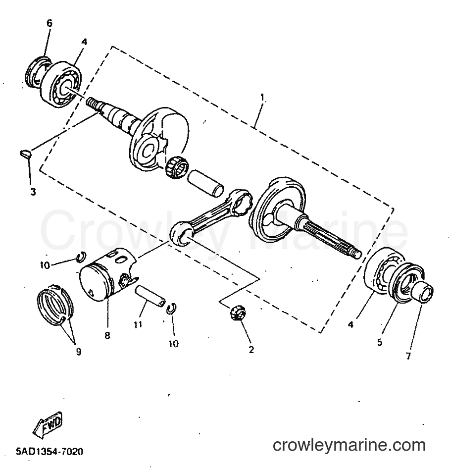 1999 Scooter YN50 - YN50 (5BW2) [010] - CRANKSHAFT & PISTON