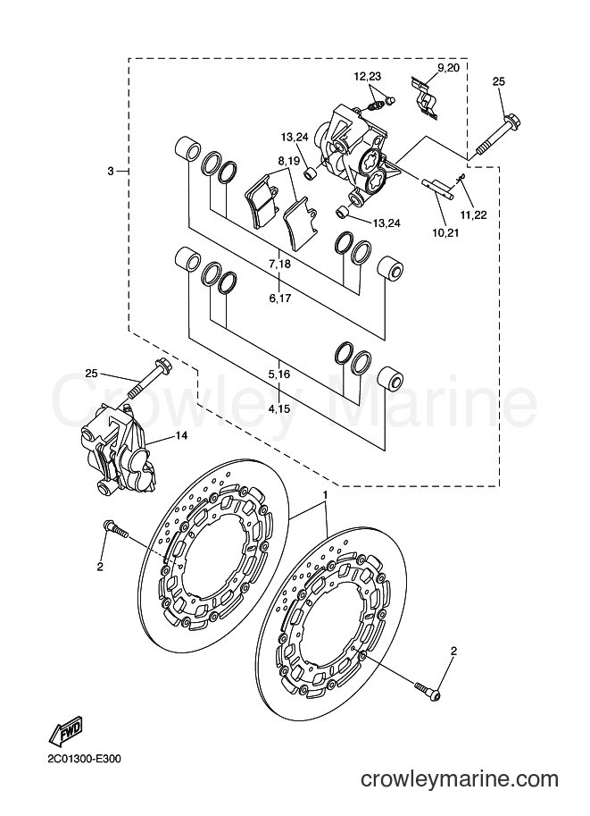 FRONT BRAKE CALIPER - 2006 Sport Bike YZF-R6 (YZF-R6 (2C01) [010