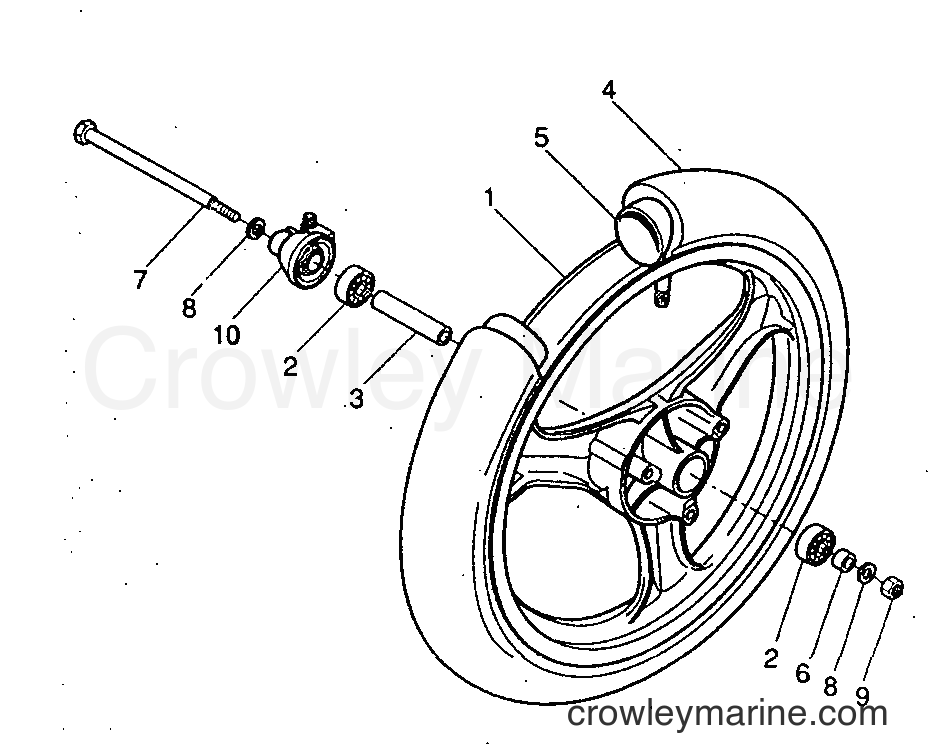 1999 Scooter YH50 - YH50 (5KG1) [010] - FRONT WHEEL