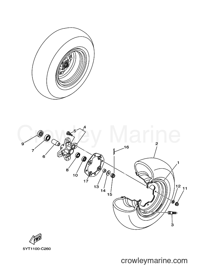 Yamaha Motors YFM350 (5YTH) [010] - FRONT WHEEL