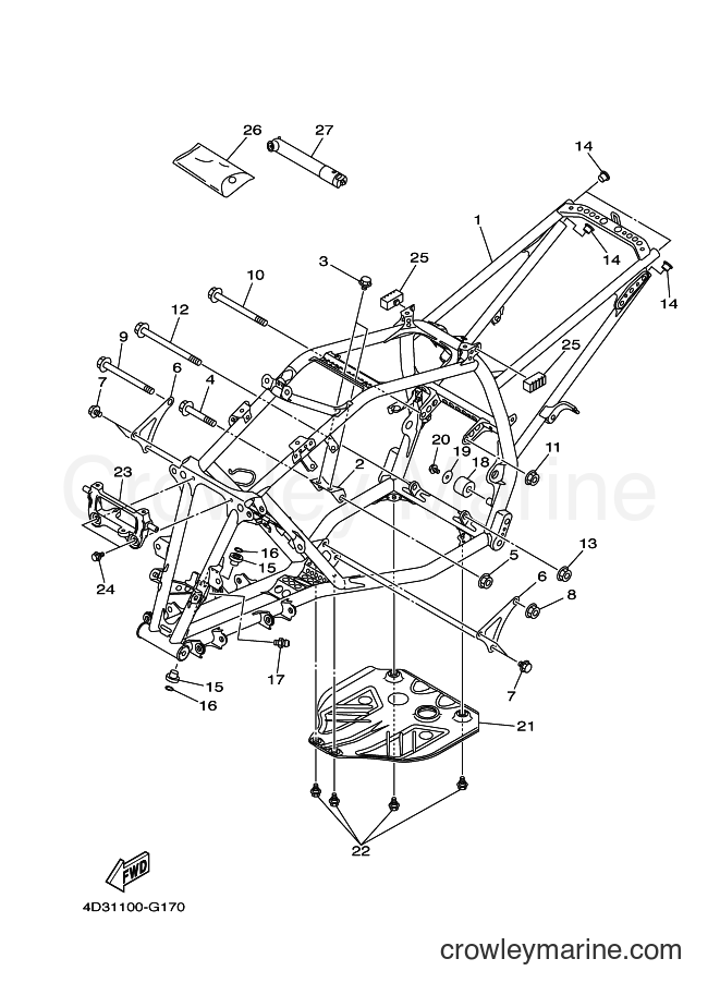 Yamaha Motors YFM250R (1BTP) [010] - FRAME