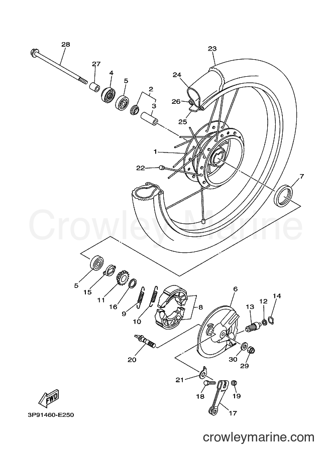 Yamaha Motors T115LE (35D4) [010] - FRONT WHEEL