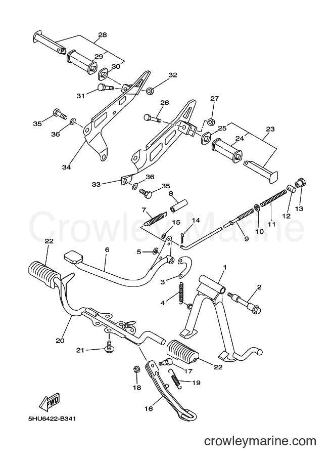 2005 Scooter T105E - T105E (5HUC) [010] - STAND & FOOTREST
