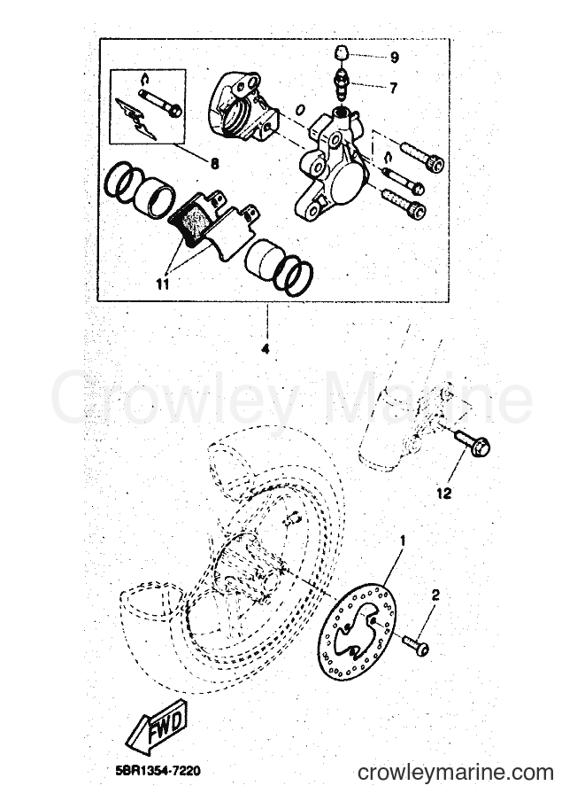 1997 Scooter YQ50 - YQ50 (5DR2) [010] - FRONT BRAKE CALIPER
