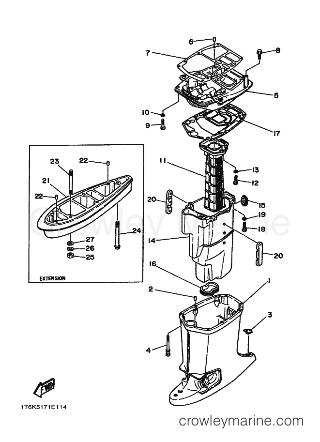 Yamaha Motors E60HM (6K5) [020] - UPPER CASING