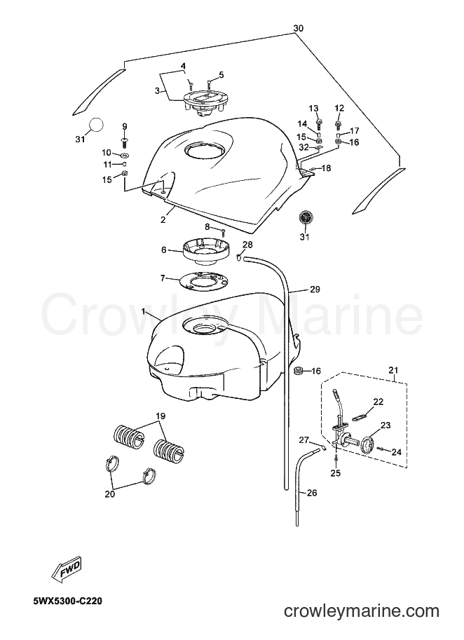 2004 Scooter TZR50 - TZR50 (5WX5) [080] - FUEL TANK