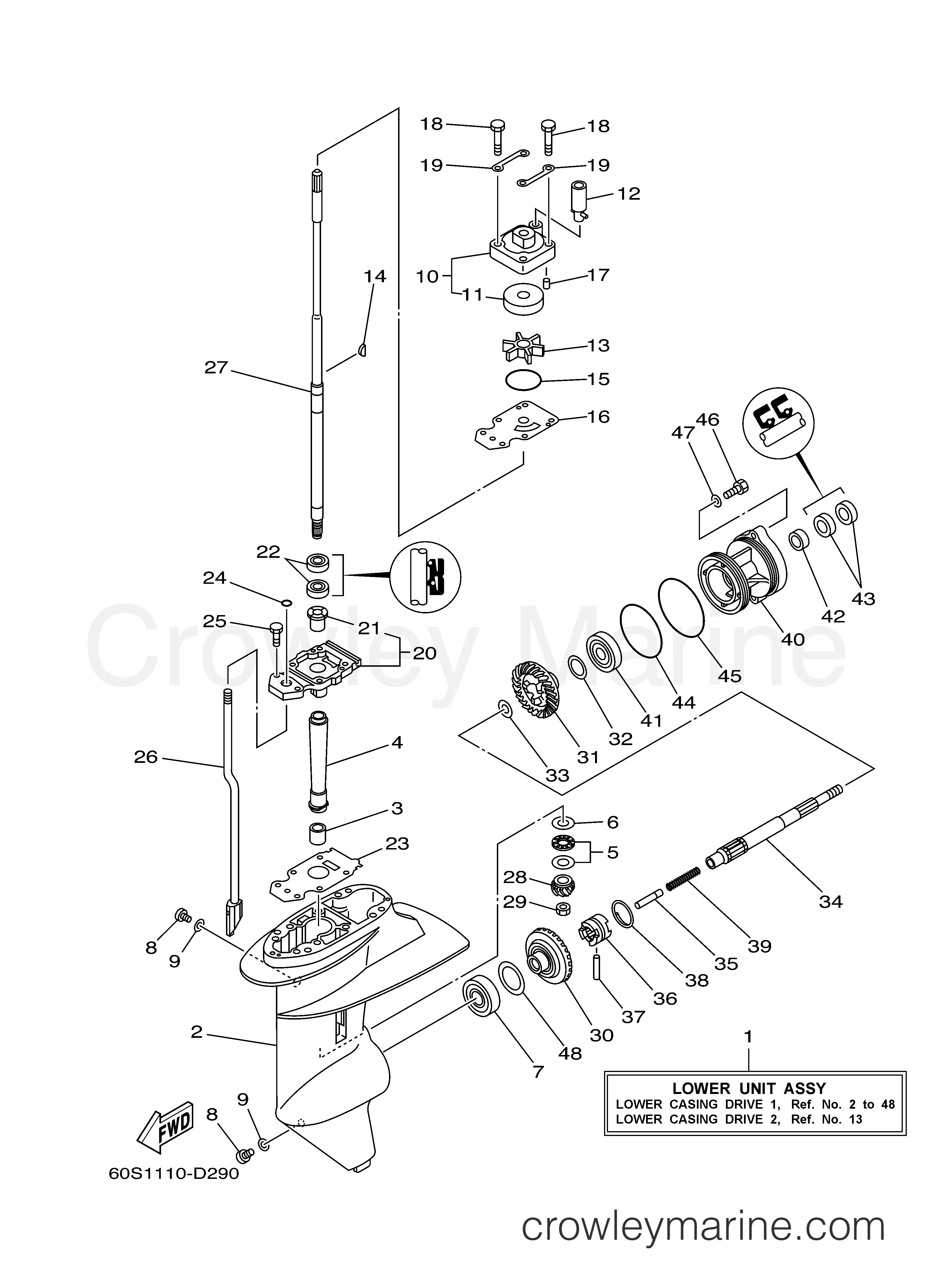 Yamaha Motors T8DPLR - LOWER CASING DRIVE 1