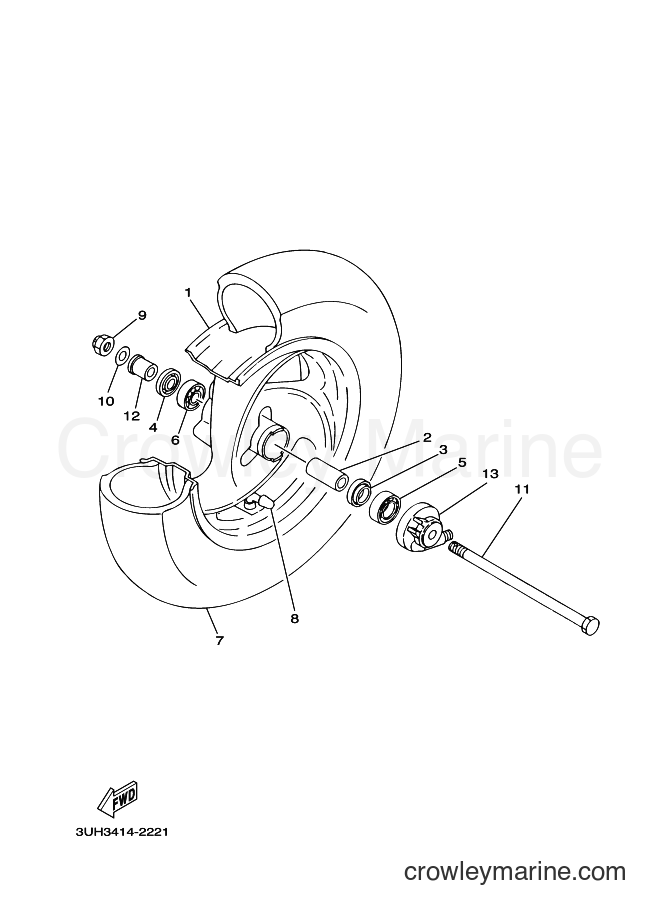 2007 Scooter XC125V - XC125V (5YR9) [010] - FRONT WHEEL
