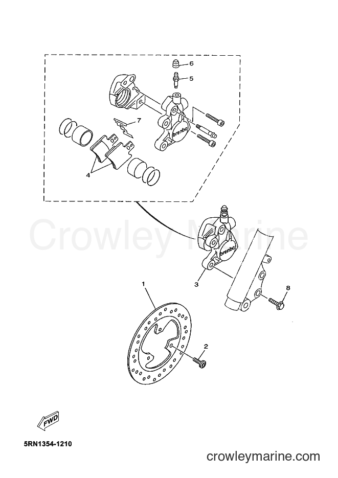 Yamaha Motors YN50 (5RN3) [010] - FRONT BRAKE CALIPER