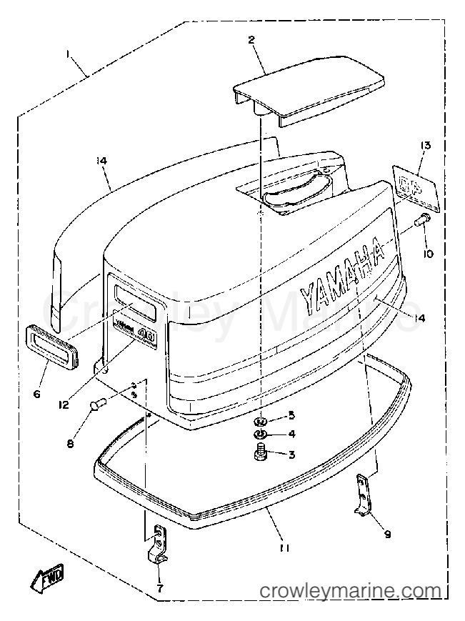 Yamaha Motors CV40ELD - TOP COWLING