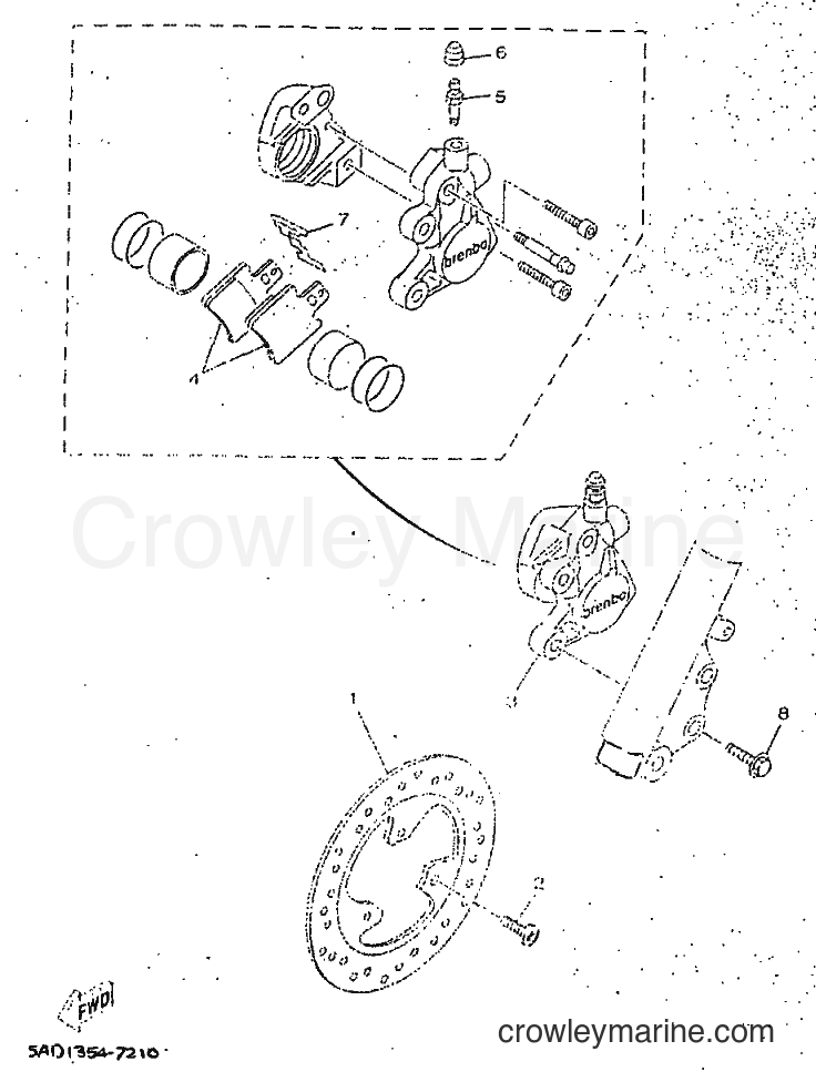 1998 Scooter YN50 - YN50 (5AD6) [010] - FRONT BRAKE CALIPER