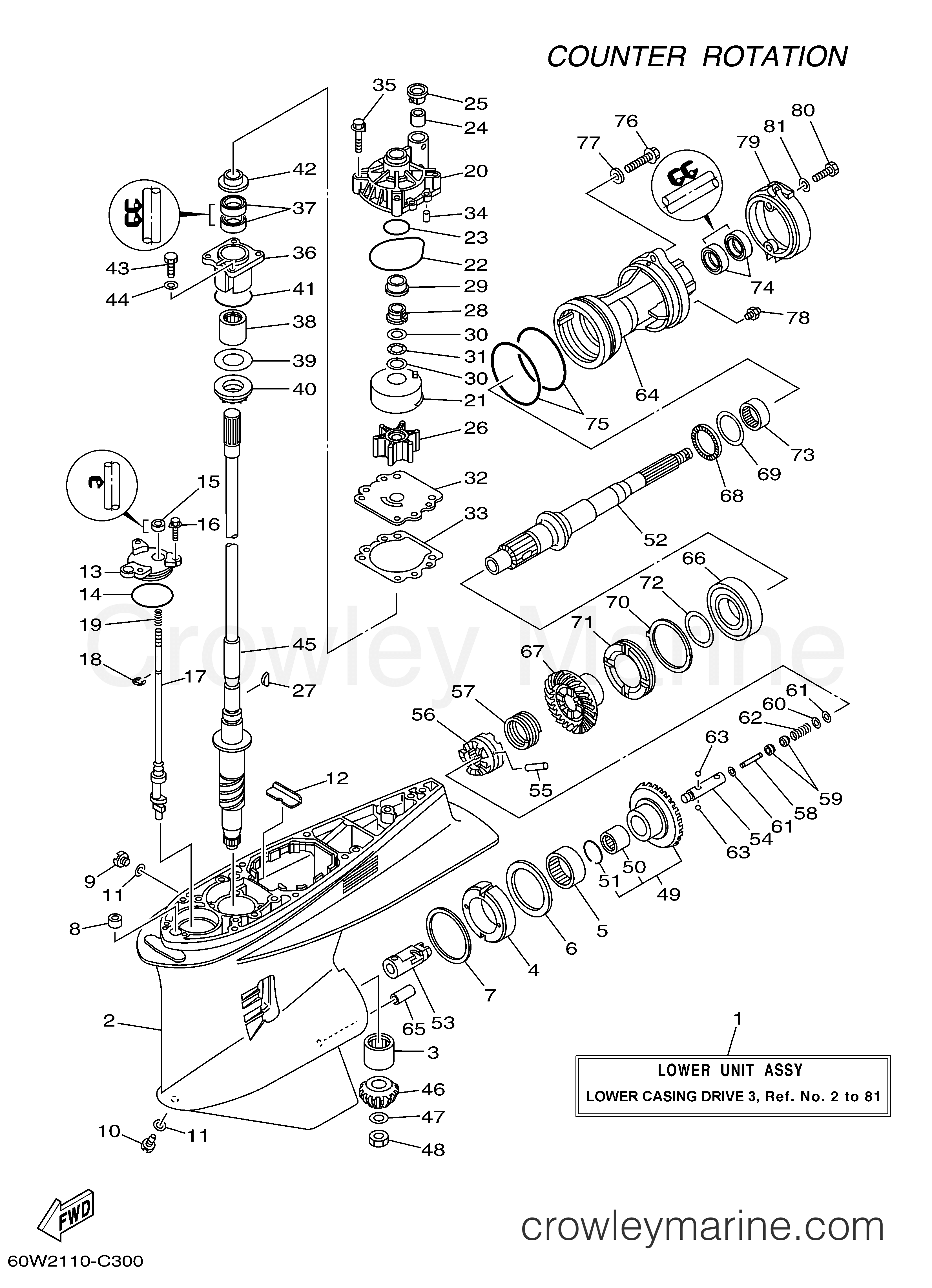 Yamaha Motors LZ250TURD - LOWER CASING DRIVE 3