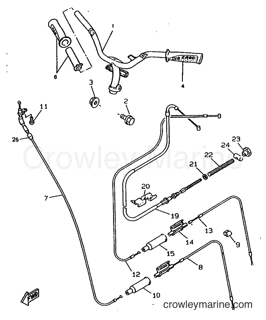1997 Scooter CW50RSX - CW50RSX (4YD1) [999] - STEERING CABLE FOR DISK BRAKE