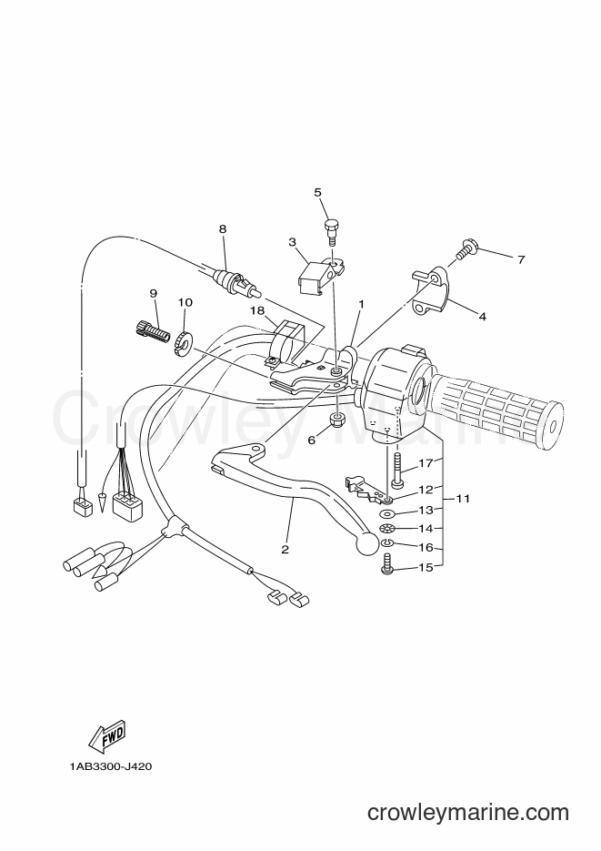 2011 ATV YFM350FWA - YFM350FWA (1AB9) [010] - HANDLE SWITCH & LEVER