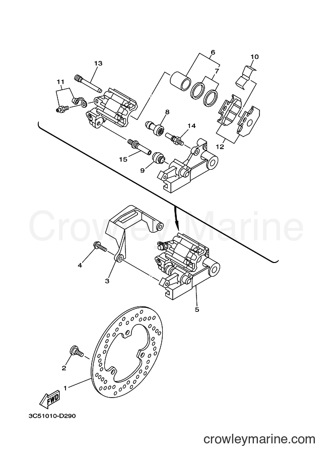 2012 Dirt Bike XT250 - XT250 (3C5W) [010] - REAR BRAKE CALIPER