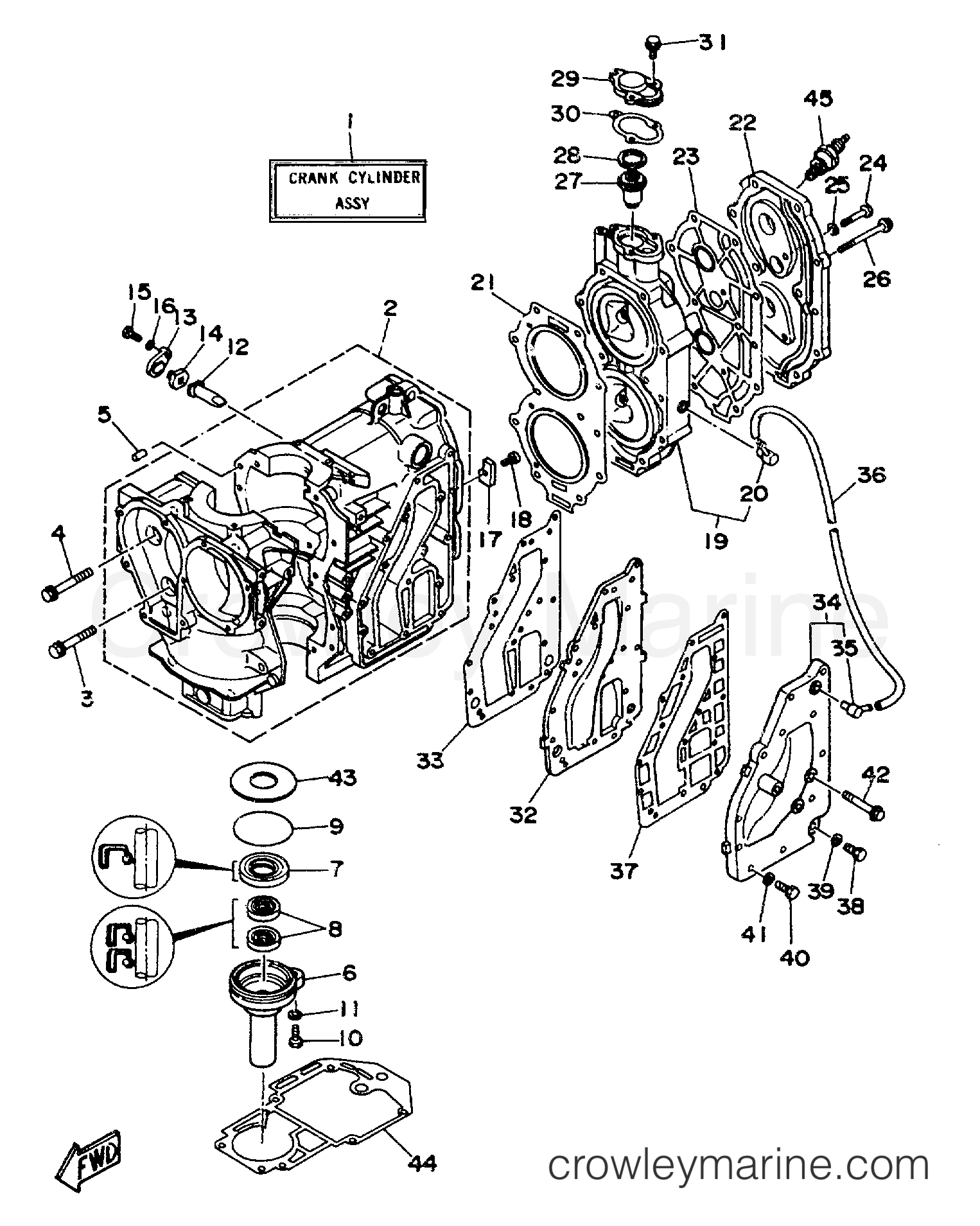 Yamaha Motors C30MLHS - CYLINDER CRANKCASE