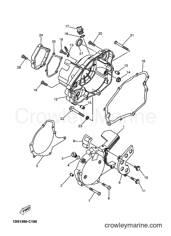Yamaha Motors DT125X (2C81) [070] - CRANKCASE COVER 1