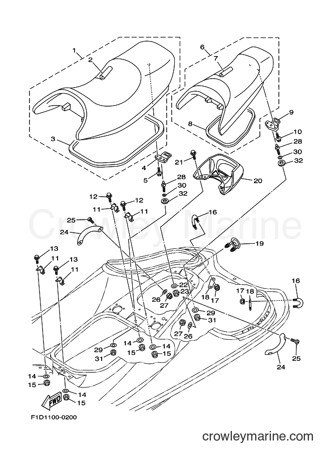 Yamaha Motors JET FOR SV1200 (68XB) [01A] - SEAT & UNDER LOCKER