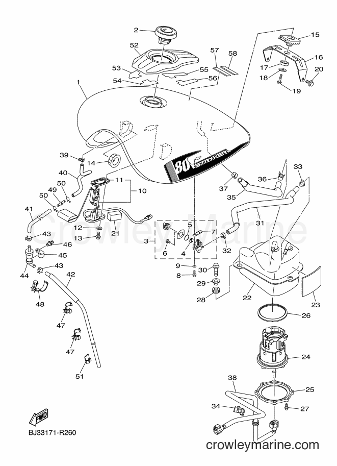 2016 Cruiser XVS1300CU-B - XVS1300CU-B (BJ33) [020] - FUEL TANK