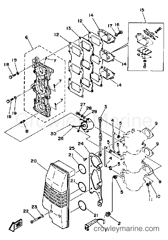 Yamaha Motors 90ETLF-JD - INTAKE