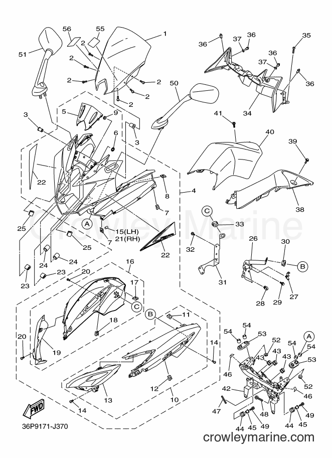 Yamaha Motors XJ6F (36PC) [010] - COWLING 1