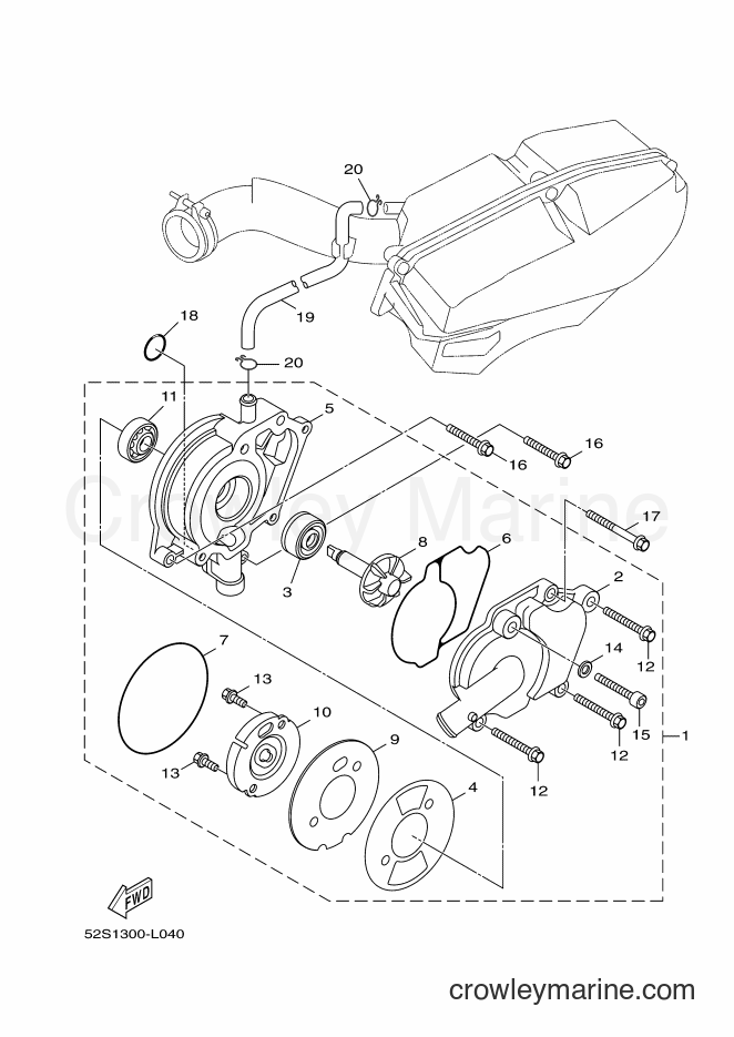 2012 Scooter HW125 - HW125 (53B2) [010] - WATER PUMP
